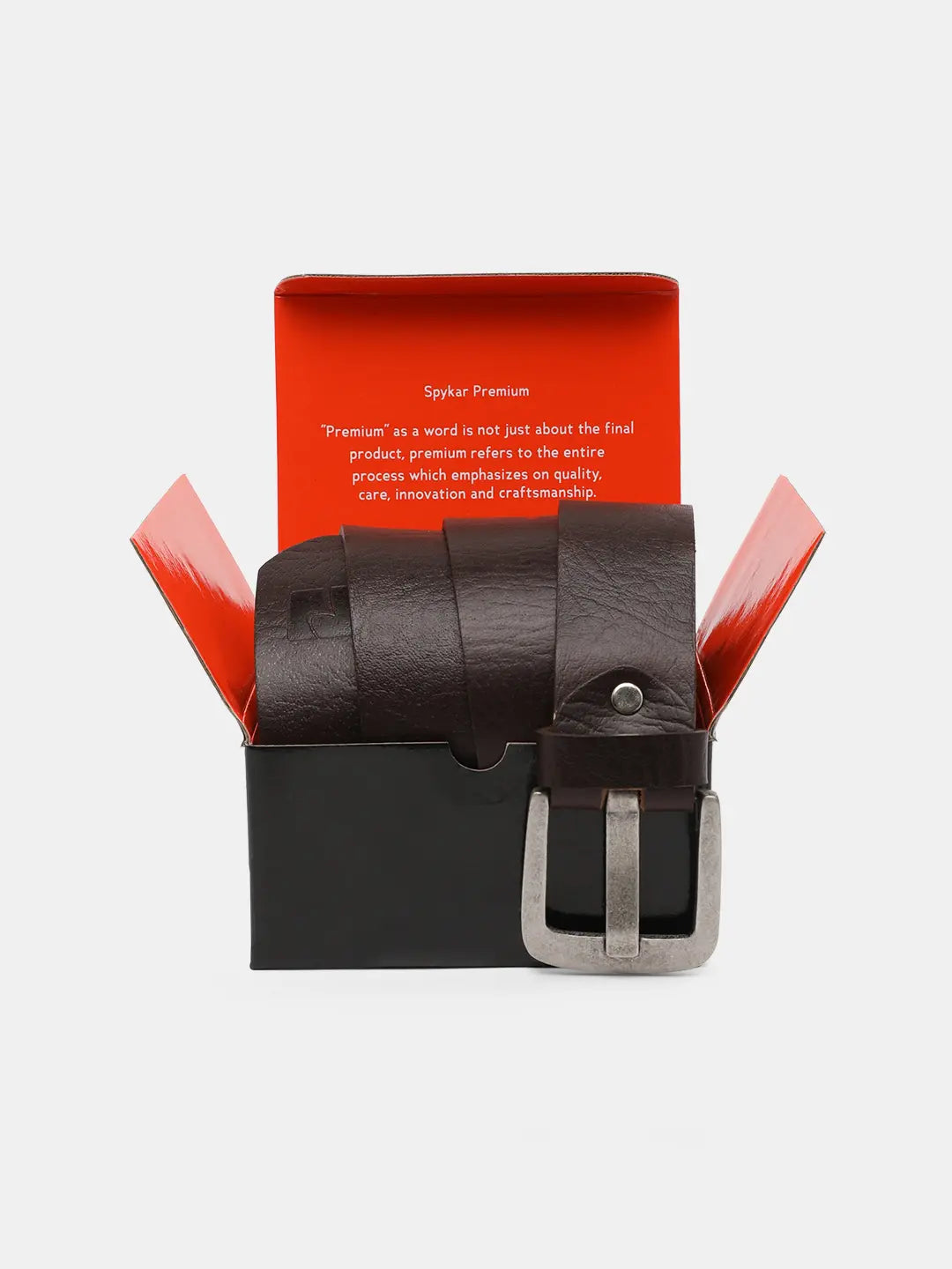 Spykar Black Leather Belt & Wallet Combo