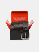 Spykar Black Leather Belt & Wallet Combo