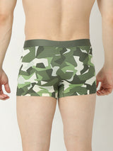 Underjeans By Spykar Men Super Premium Printed Bonded Elastic Olive Trunk
