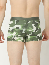 Underjeans By Spykar Men Super Premium Printed Bonded Elastic Olive Trunk