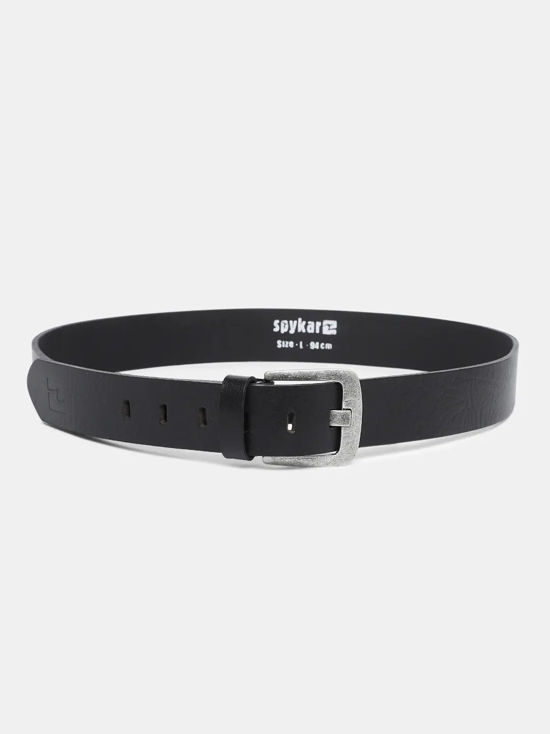 Spykar Black Leather Belt & Wallet Combo