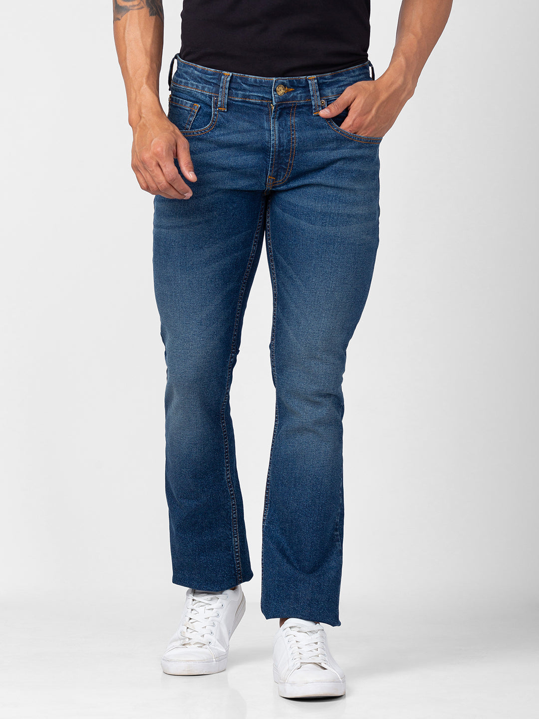 Spykar Men Vintage Blue Cotton Comfort Fit Regular Length Jeans (Rafter)