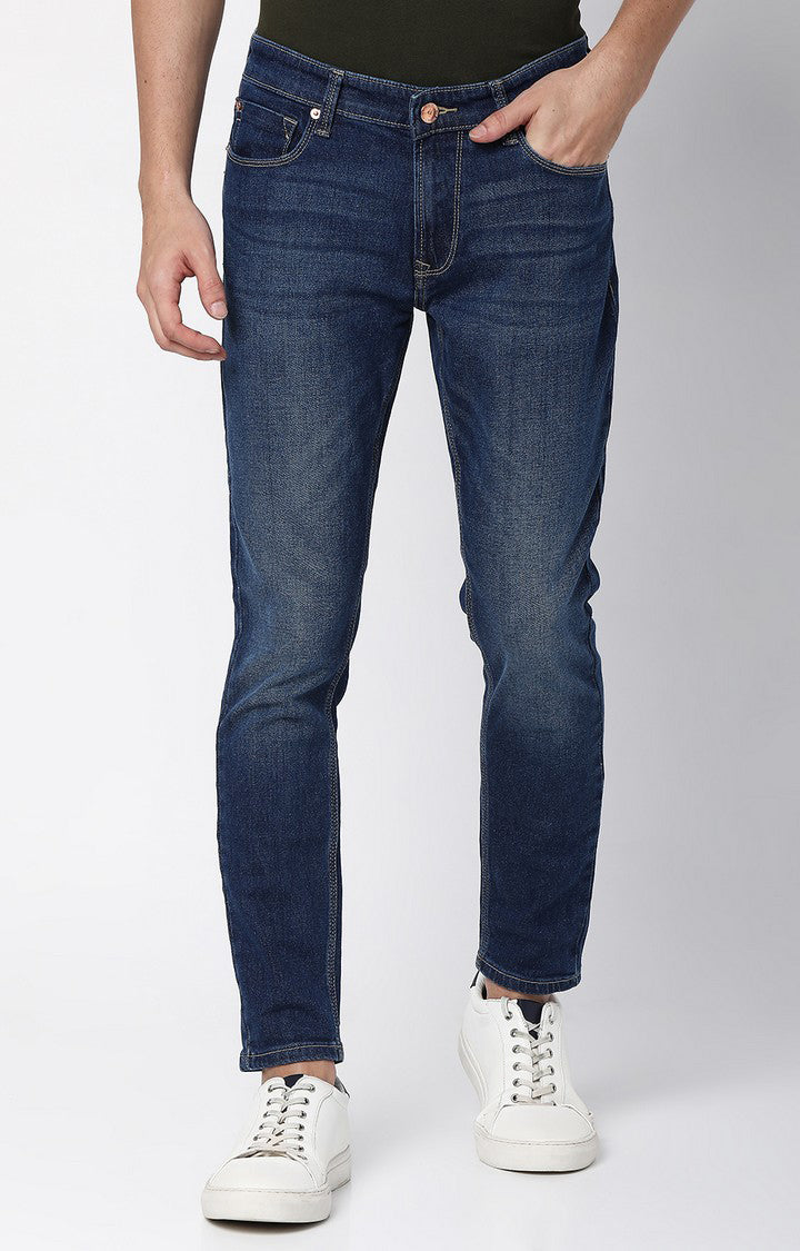 Spykar Men Dark Blue Cotton Slim Fit Tapered Length Jeans (Kano)