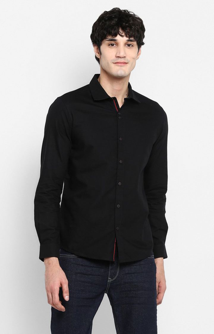 Spykar Men'S Black Cotton Solid Casual Shirts