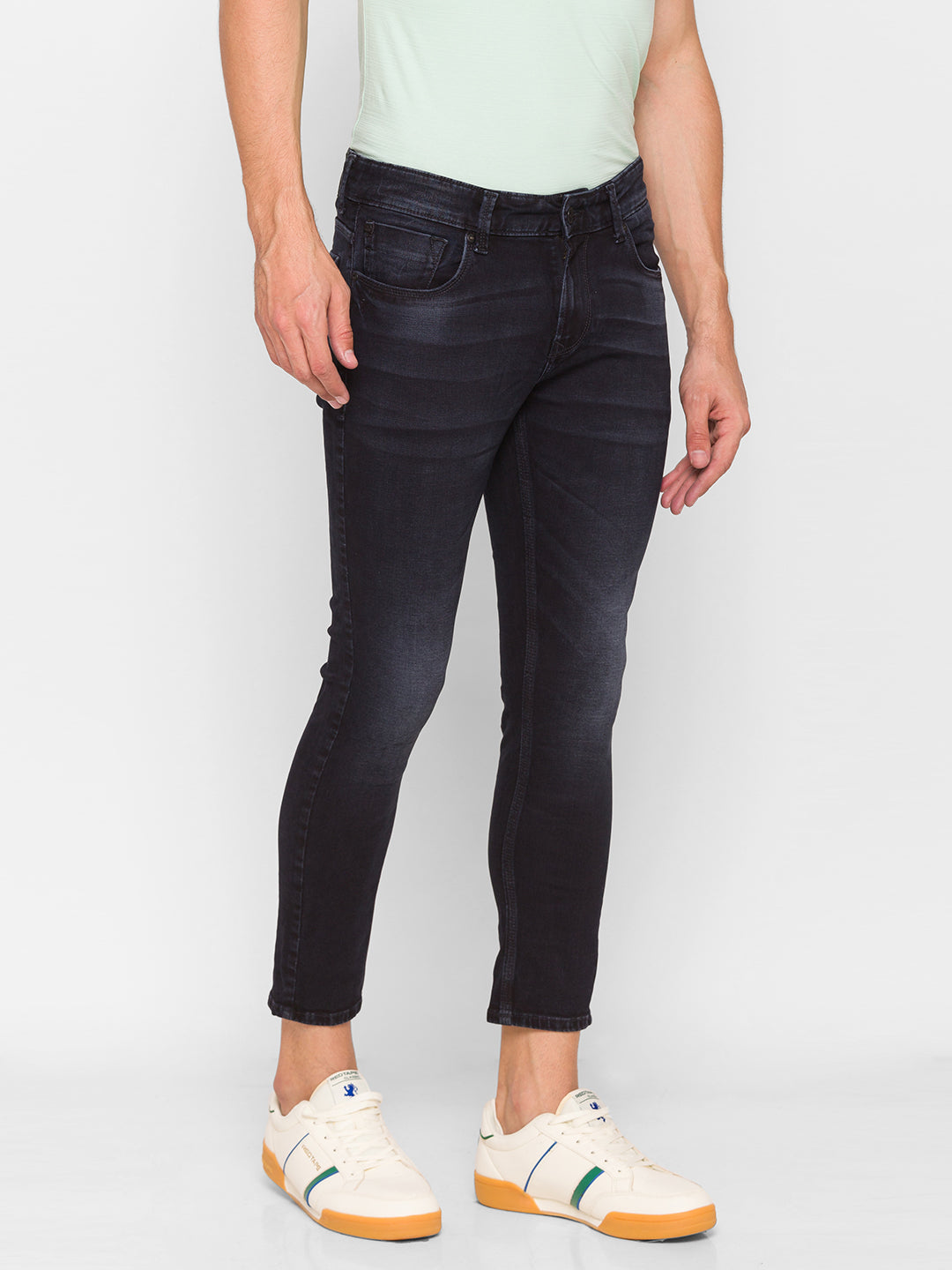 Spykar Men Blue Cotton Slim Fit Tapered Length Jeans (Kano)