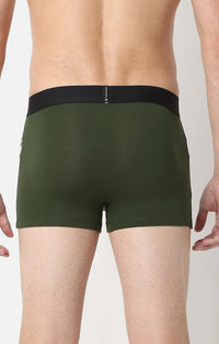 Underjeans By Spykar Men Premium Olive Cotton Blend Trunk