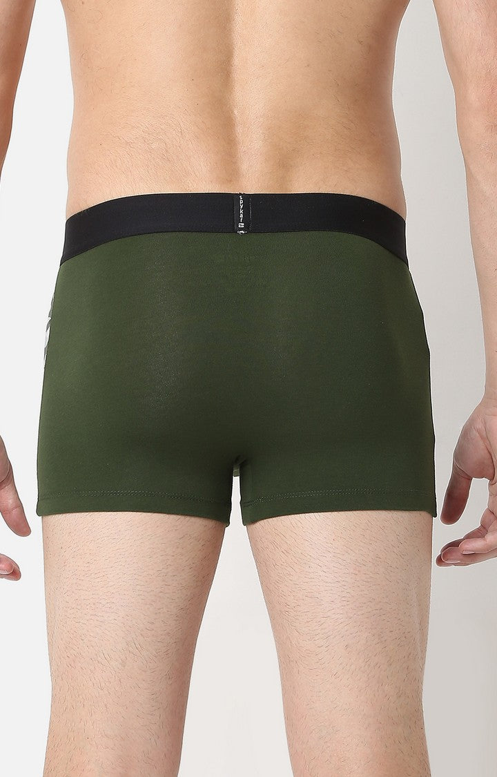 Underjeans By Spykar Men Premium Olive Cotton Blend Trunk
