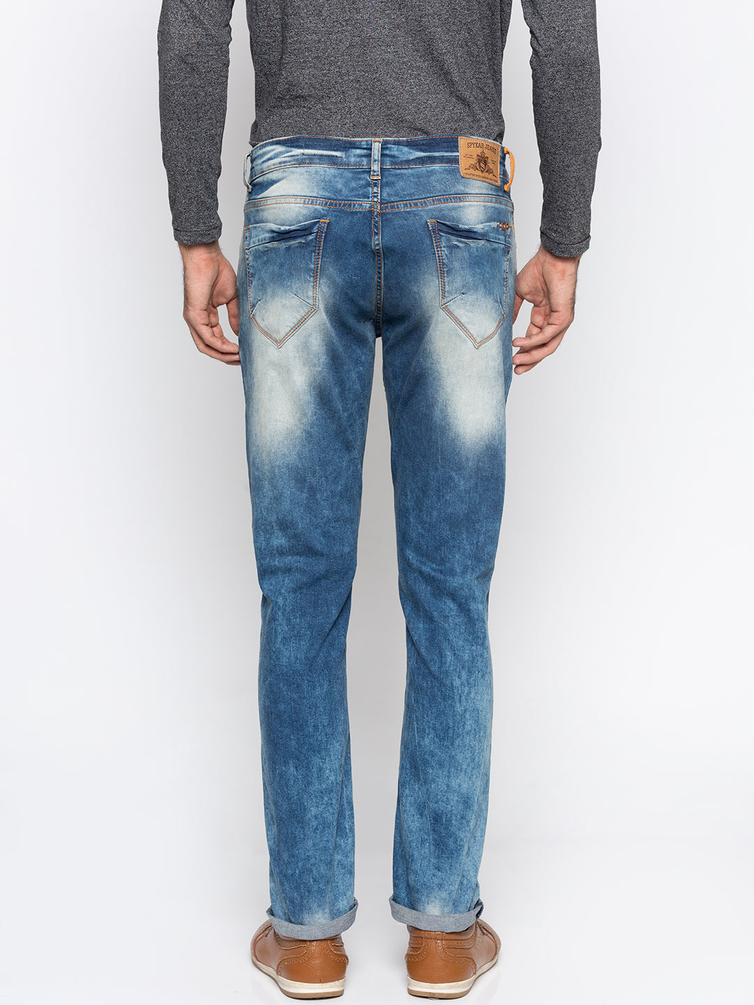 Spykar Men Blue Solid Skinny Fit Jeans