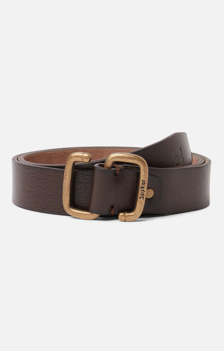 Spykar Men Maroon Genuine Leather Belt