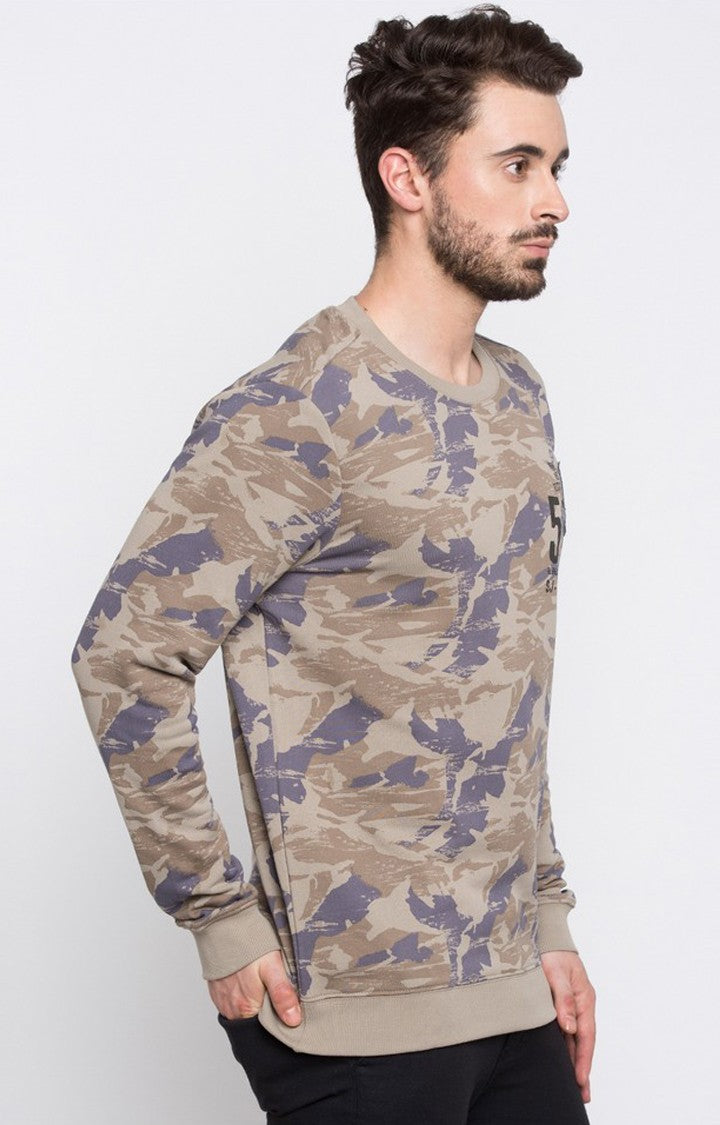 Spykar Multicolor Camouflage Slim Fit Sweatshirts