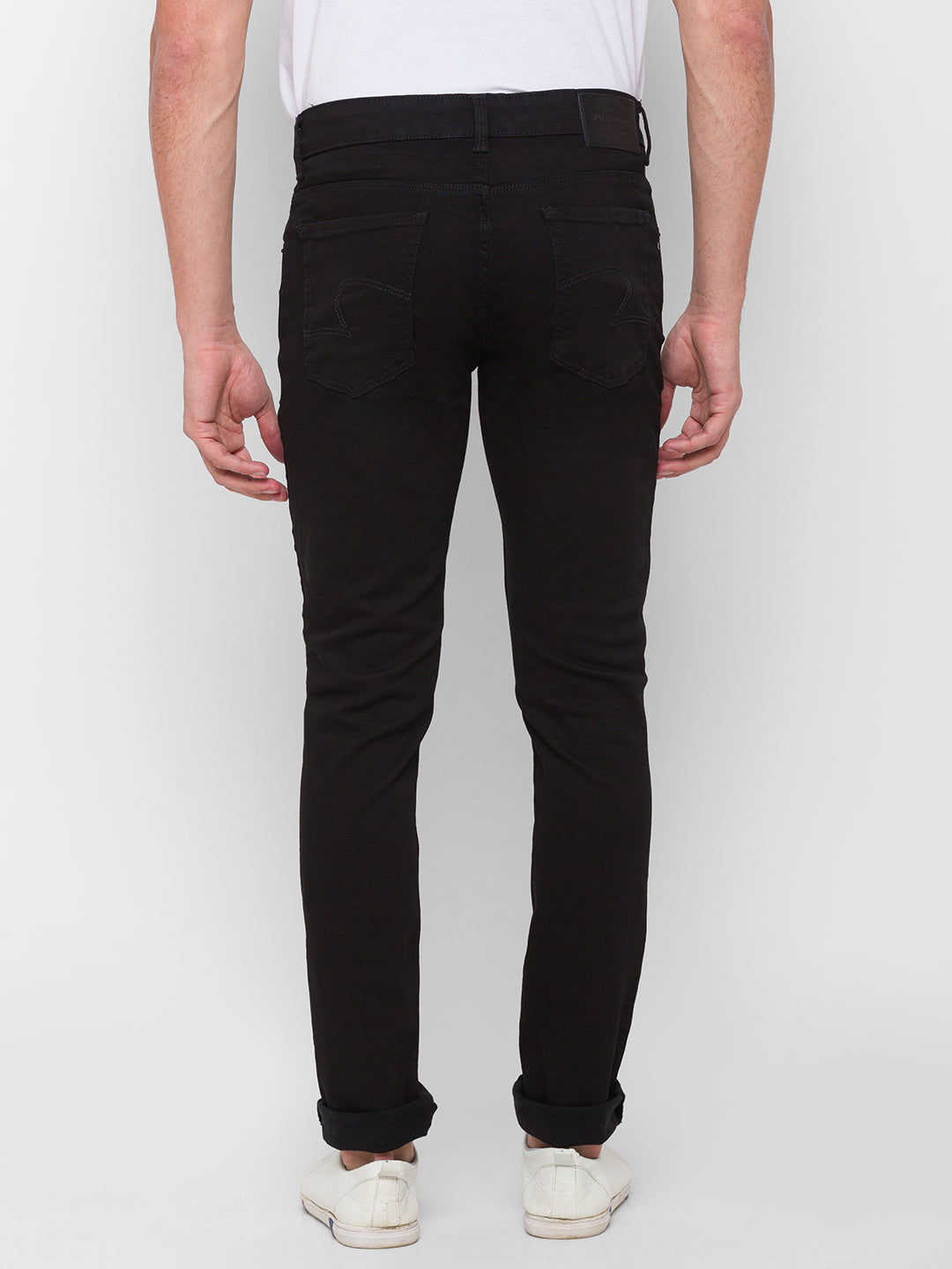 Spykar Men Black Cotton Slim Fit Narrow Length Jeans (Skinny)