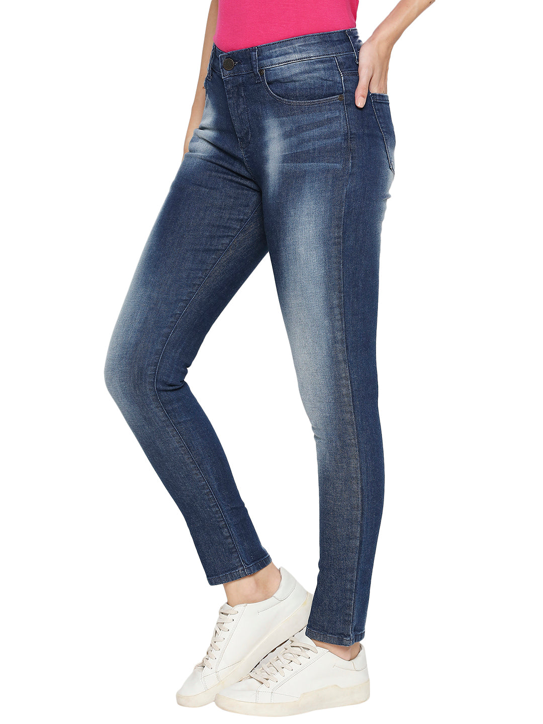 Spykar Cotton Mid Rise Skinny Ankle Length Fit Women Jeans (Adora)