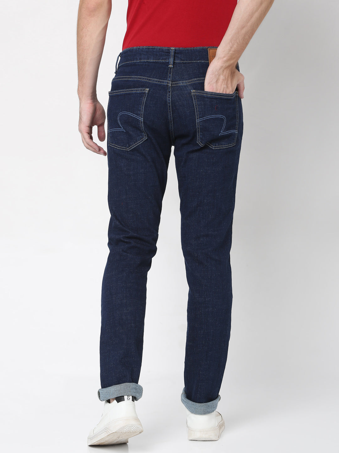 Spykar Men Blue Cotton Comfort Fit Straight Fit Jeans (Ricardo)