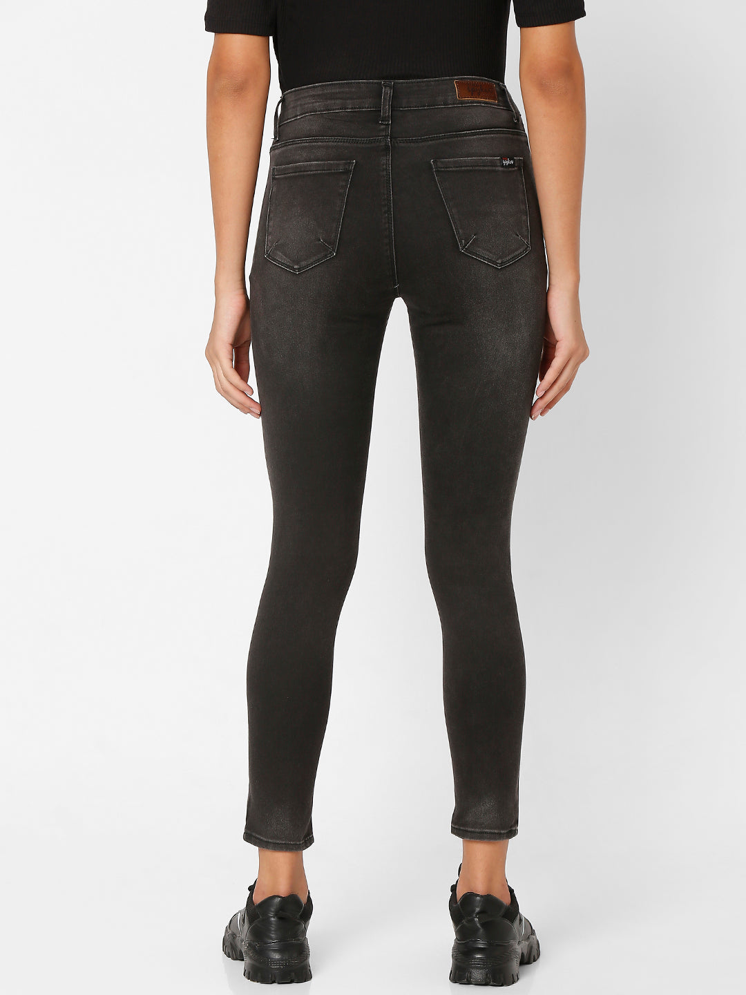 Spykar Women Black Cotton Skinny Fit Regular Length Jeans - (Adora)