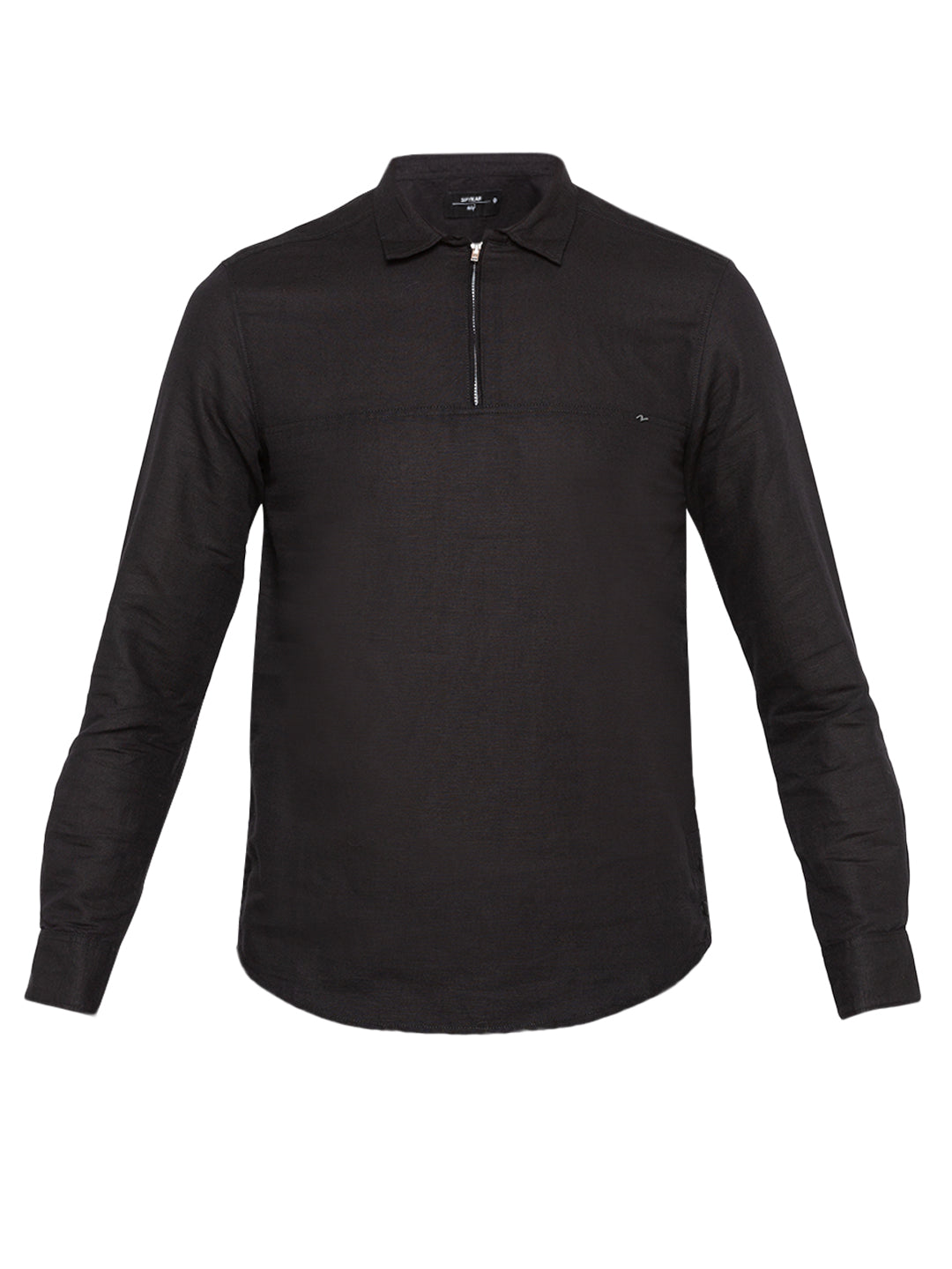 Spykar Men Black Solid Slim Fit Casual Shirt