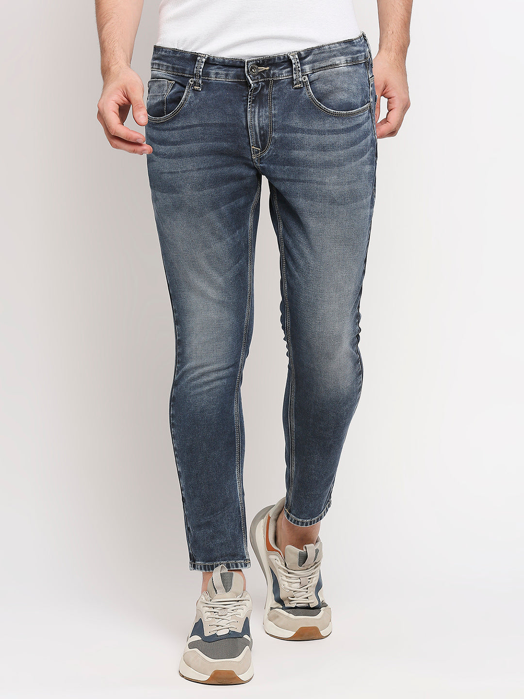 Spykar Men Mid Indigo Solid Slim Mid-Rise Jeans (Kano)