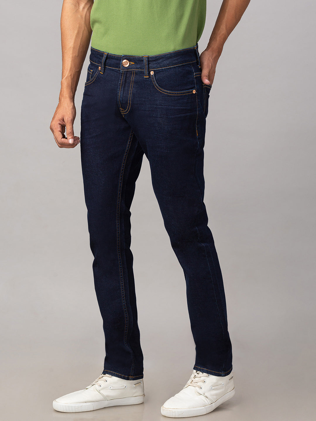 Spykar Men Blue Cotton Slim Fit Narrow Length Jeans (Skinny)