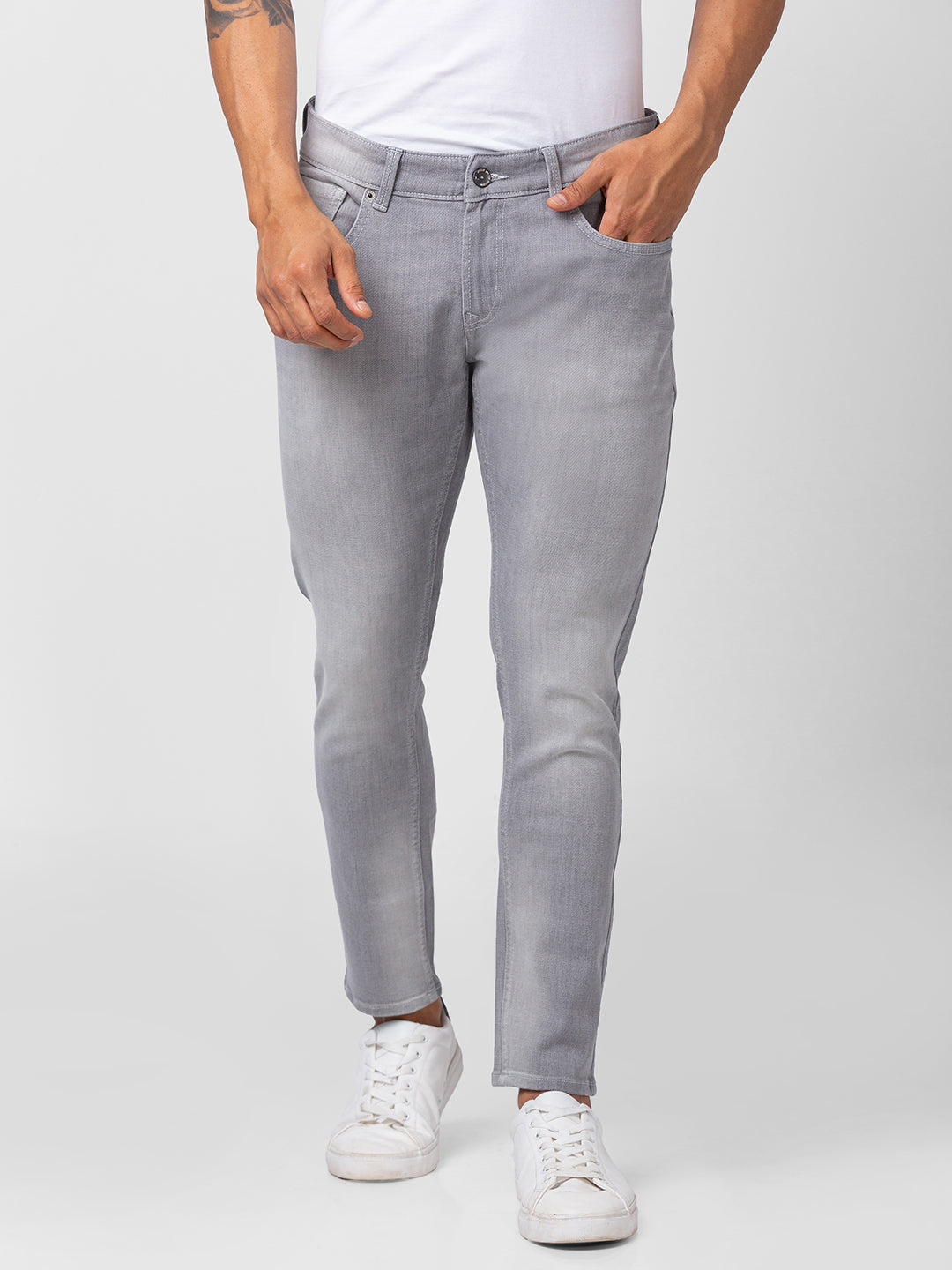Buy Parx Grey Skinny Fit Distressed Jeans for Mens Online @ Tata CLiQ