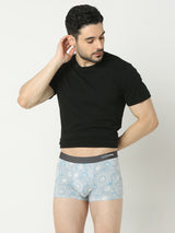 Underjeans By Spykar Men Super Premium Printed Bonded Elastic Grey Trunk