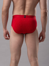 Men Premium Cotton Blend Red Brief - (Pack Of 2)- Underjeans By Spykar