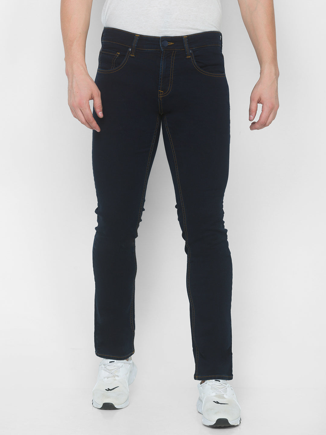 Spykar Men Blue Cotton Comfort Fit Straight Fit Jeans (Ricardo)