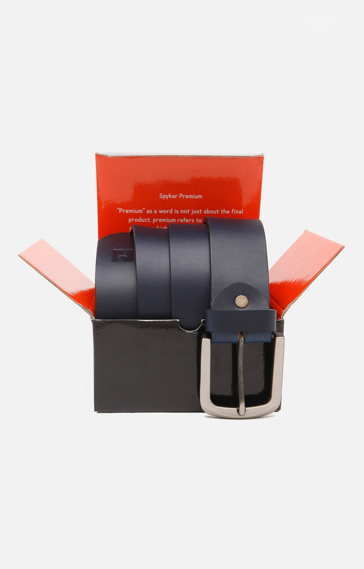 Spykar Men Navy Blue Genuine Leather Belt