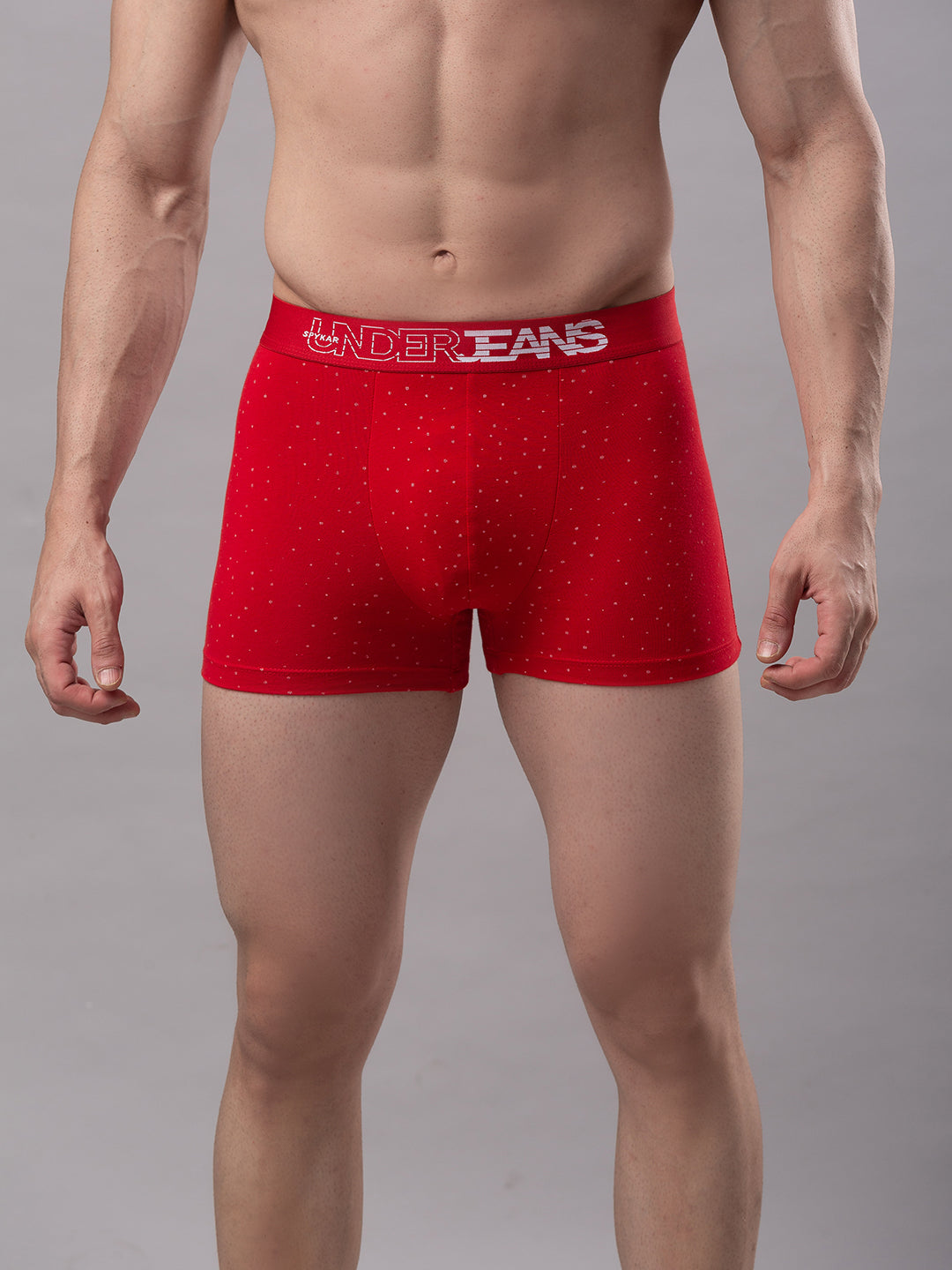 Underjeans By Spykar Men Premium Cotton Blend Red Trunk - (Pack Of 2)