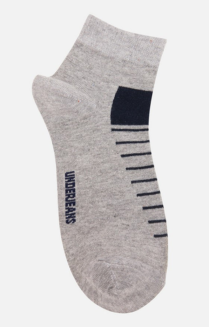 Men Premium Grey Ankle Length (Non Terry) Single Pair Of Socks- Underjeans By Spykar