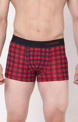 Blue-Check Cotton Trunk For Men Premium- Underjeans By Spykar