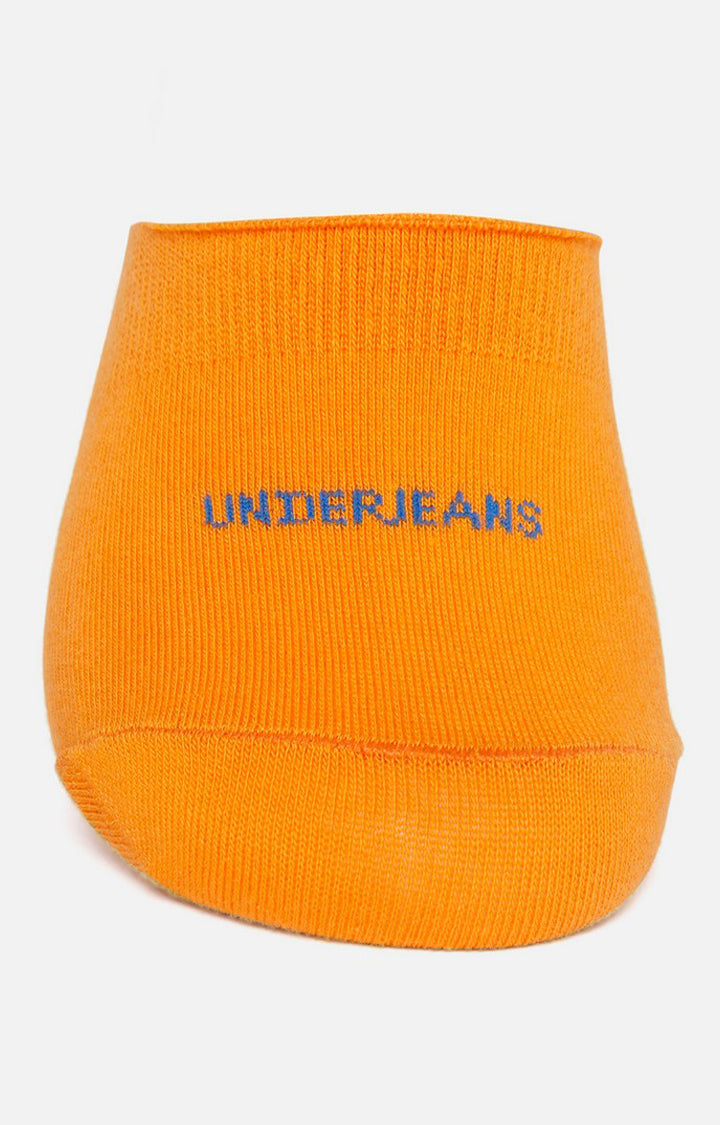Men Premium Orange No Show Single Pair Of Socks- Underjeans By Spykar