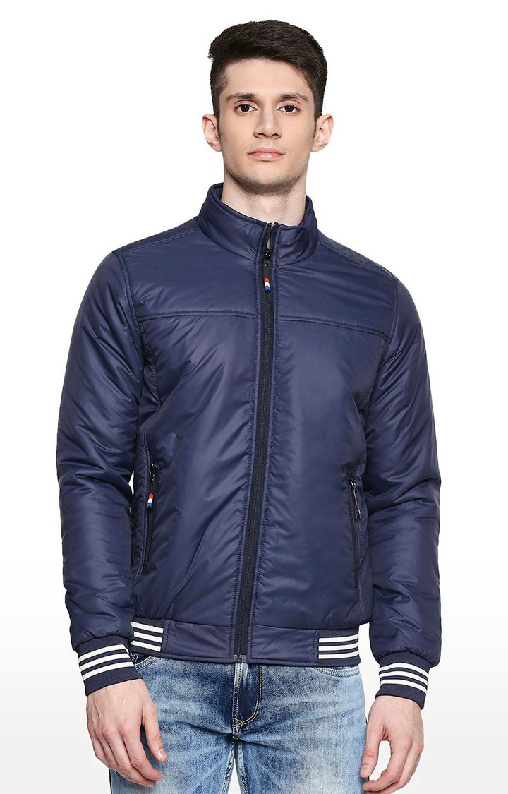 Spykar Blue Polyester Regular Fit Jacket For Men