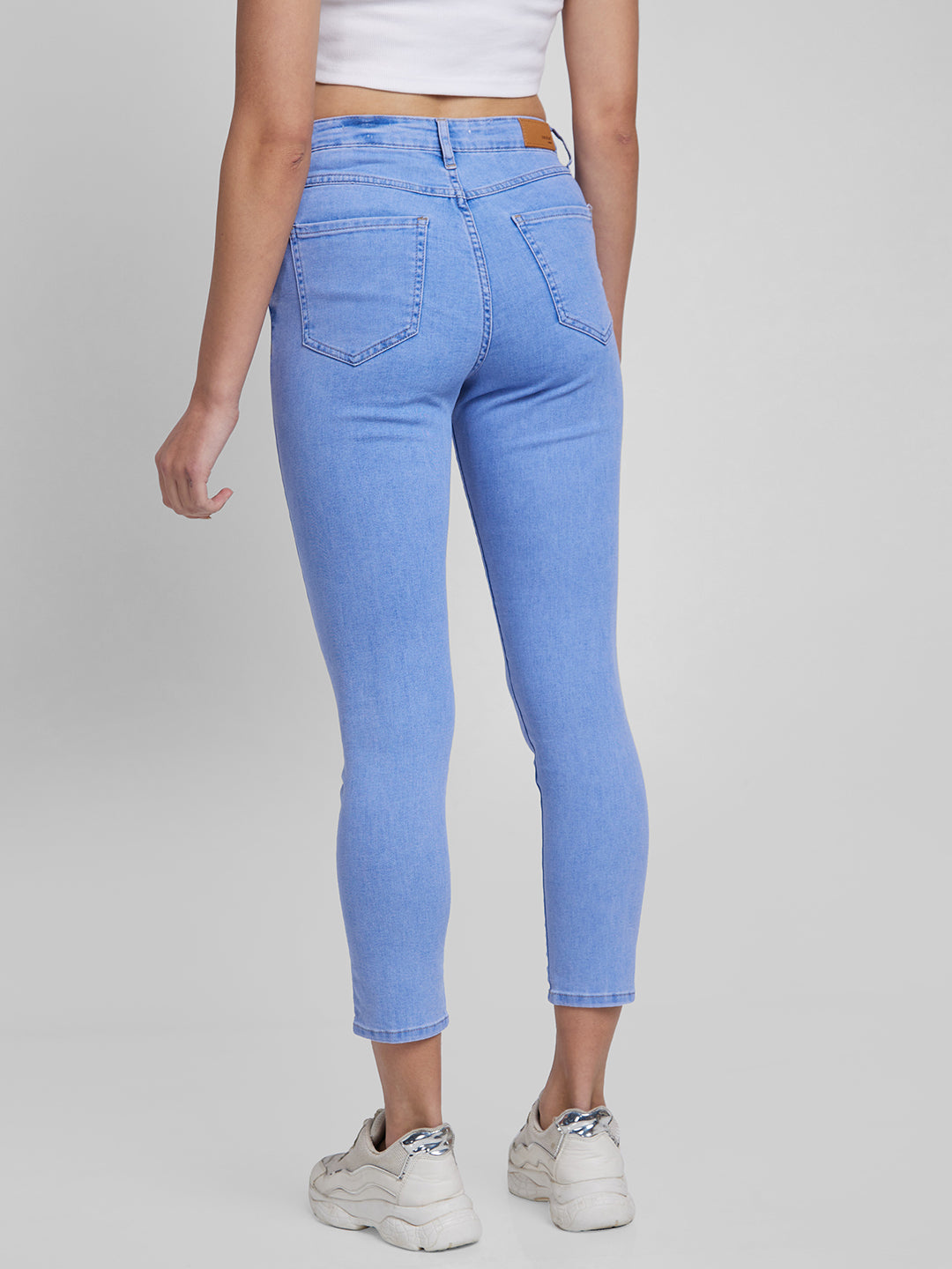 Spykar Women Mid Blue Lycra Super Skinny Fit Ankle Length Jeans (Alexa)