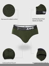 Underjeans by Spykar Men Premium Pack of 2 Dark Grey Brief