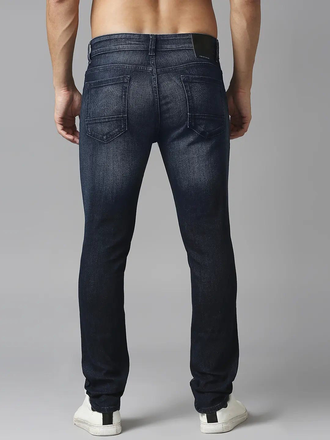 Spykar Limited Edition Dark Blue Slim Fit Narrow Length Low rise Clean Look Premium Stretchable Denim Jeans For Men (Skinny)