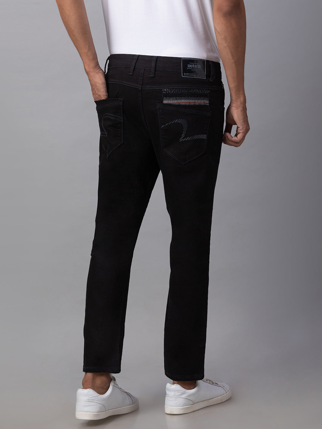 Spykar Men Black Cotton Slim Fit Tapered Length Jeans (Kano)