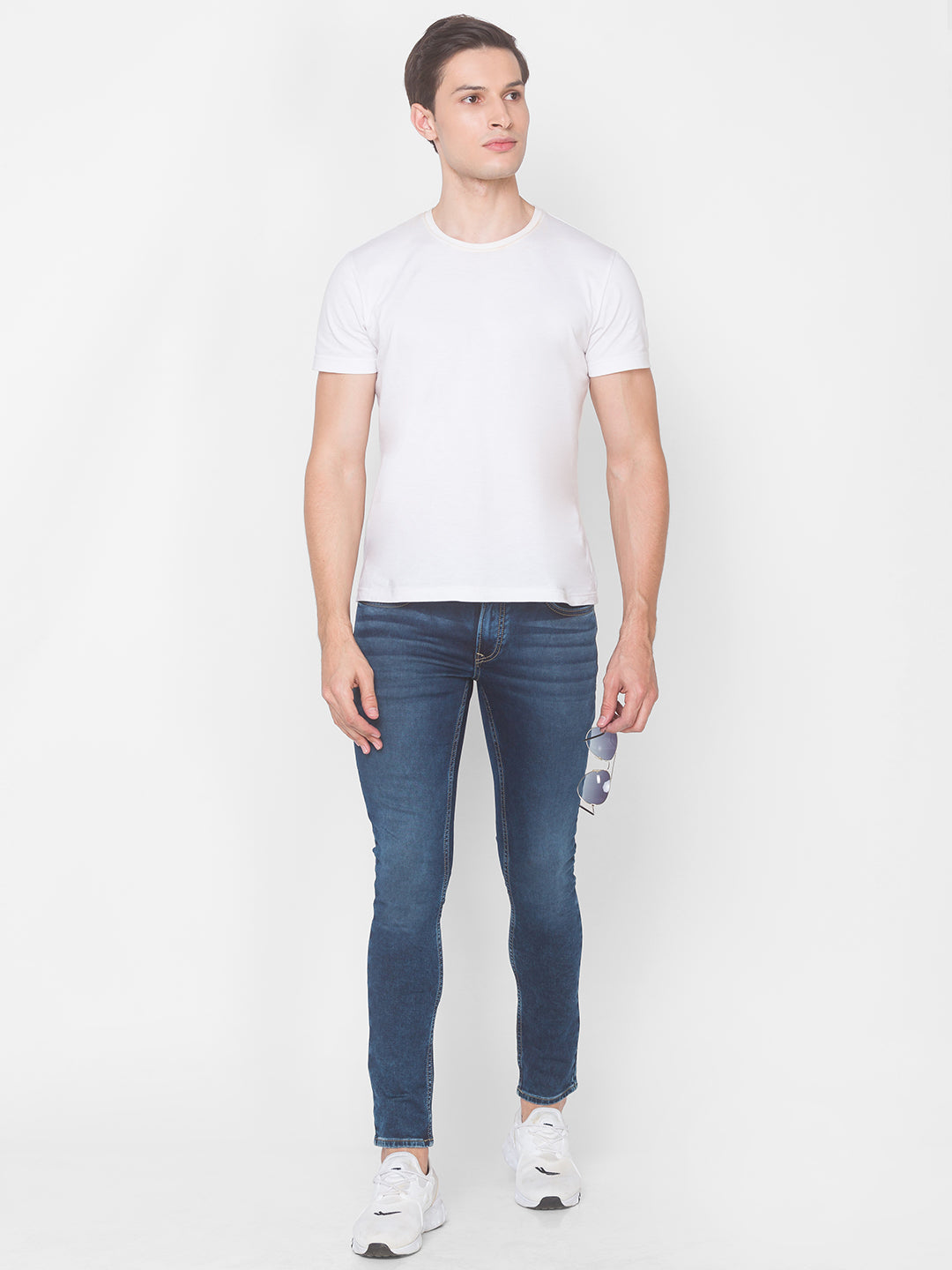 Spykar Men Dark Blue Cotton Jeans (Super Skinny)