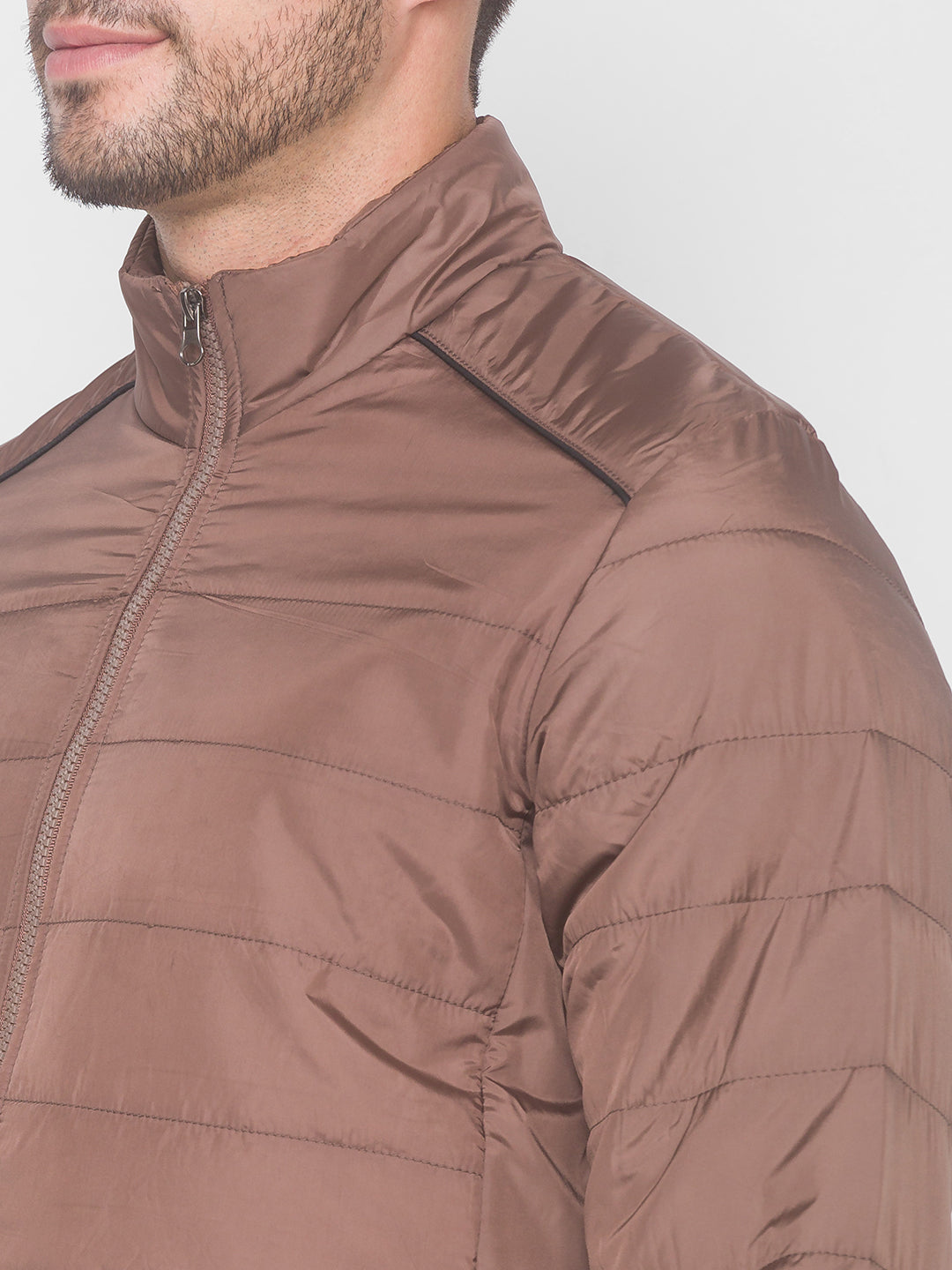 Spykar Brown Polyester Men Front Open Jacket