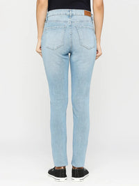 Spykar Women Light Wash Cotton Skinny Fit Ankle Length Knee Slash Mid Rise Jeans (Adora)
