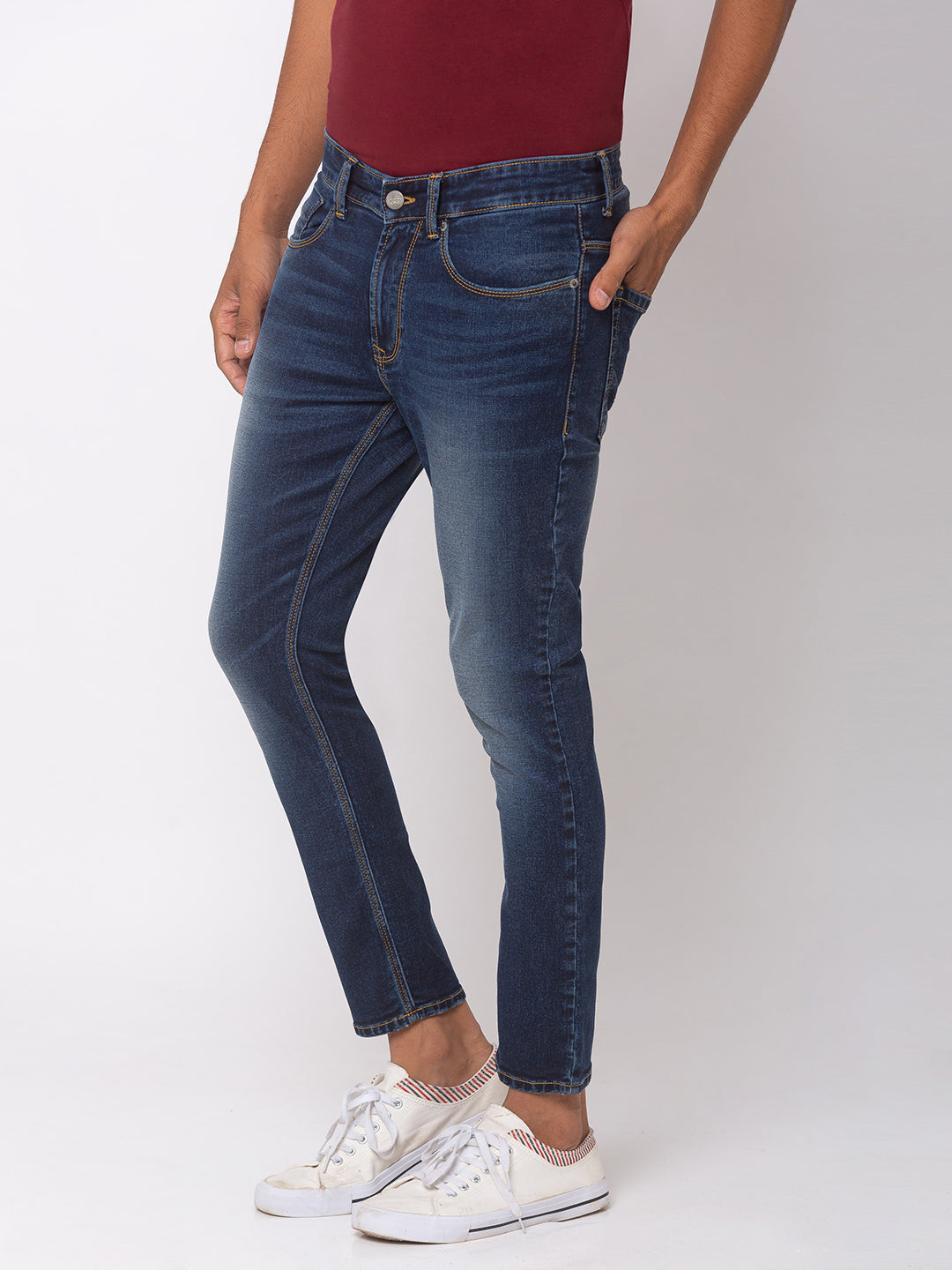 Spykar Cotton Blue Slim Fit Jeans For Men (Kano)