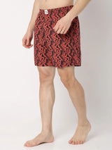 Underjeans By Spykar Men Premium Red Cotton Blend Regular Fit Boxer Shorts