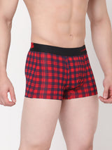 Men Premium Blue-Check Cotton Blend Trunk- Underjeans By Spykar