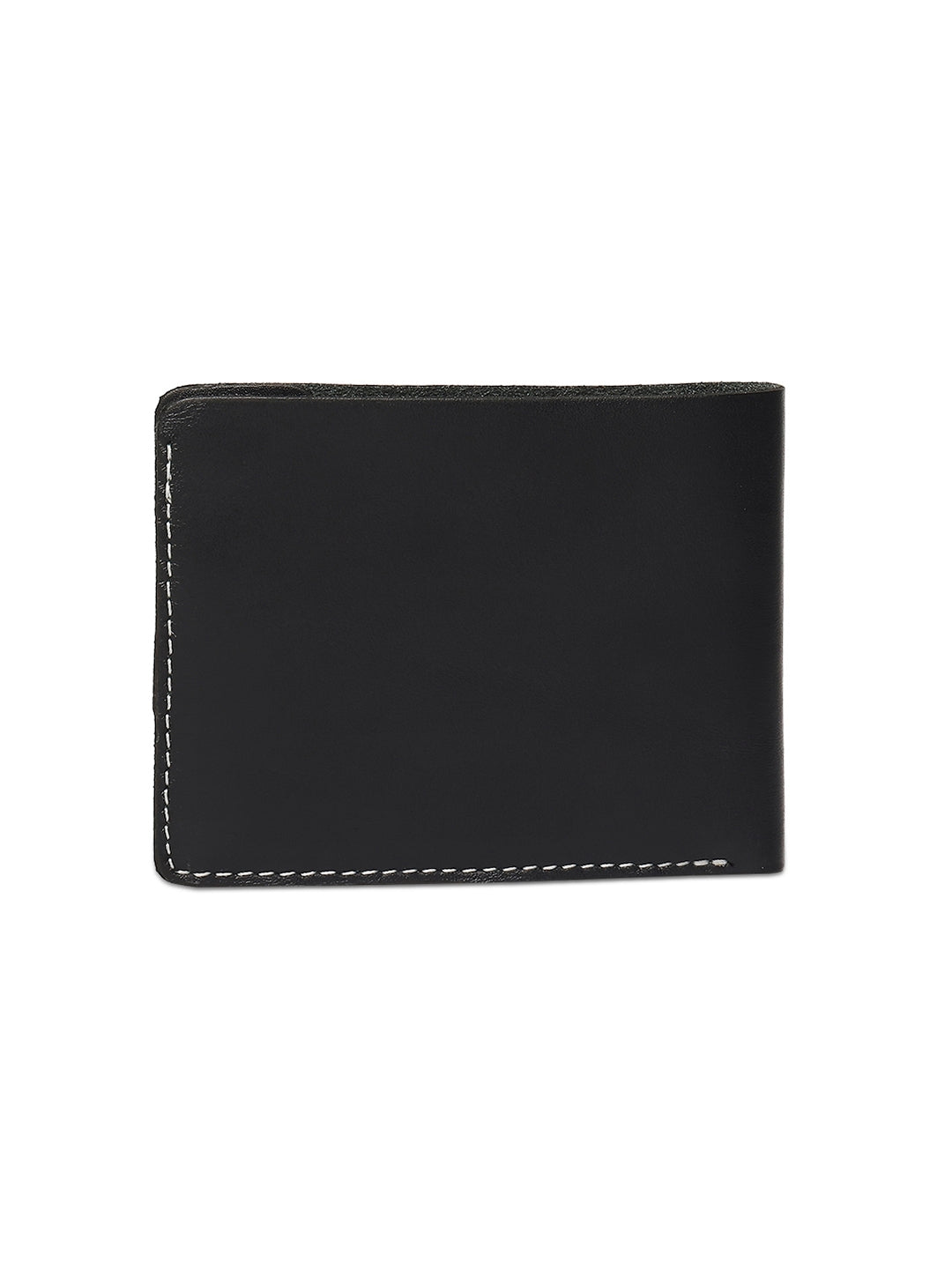 Spykar Men Black Leather Bi-Fold Wallet
