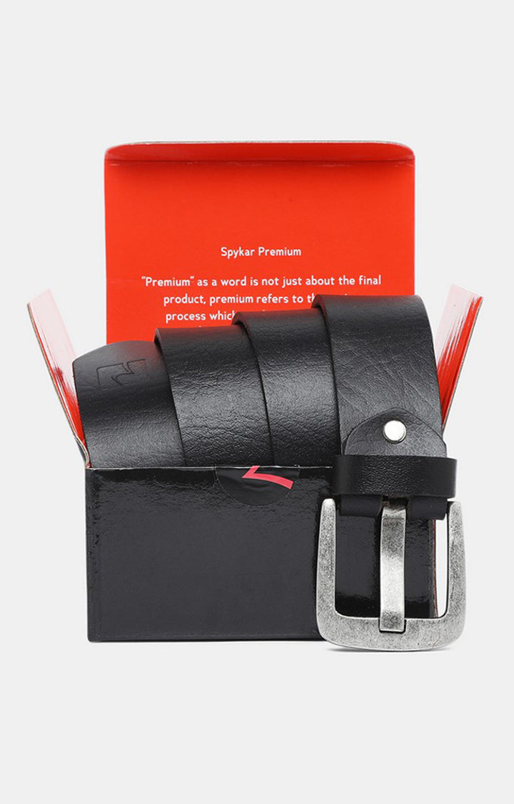 Spykar Men Leather Black Belt