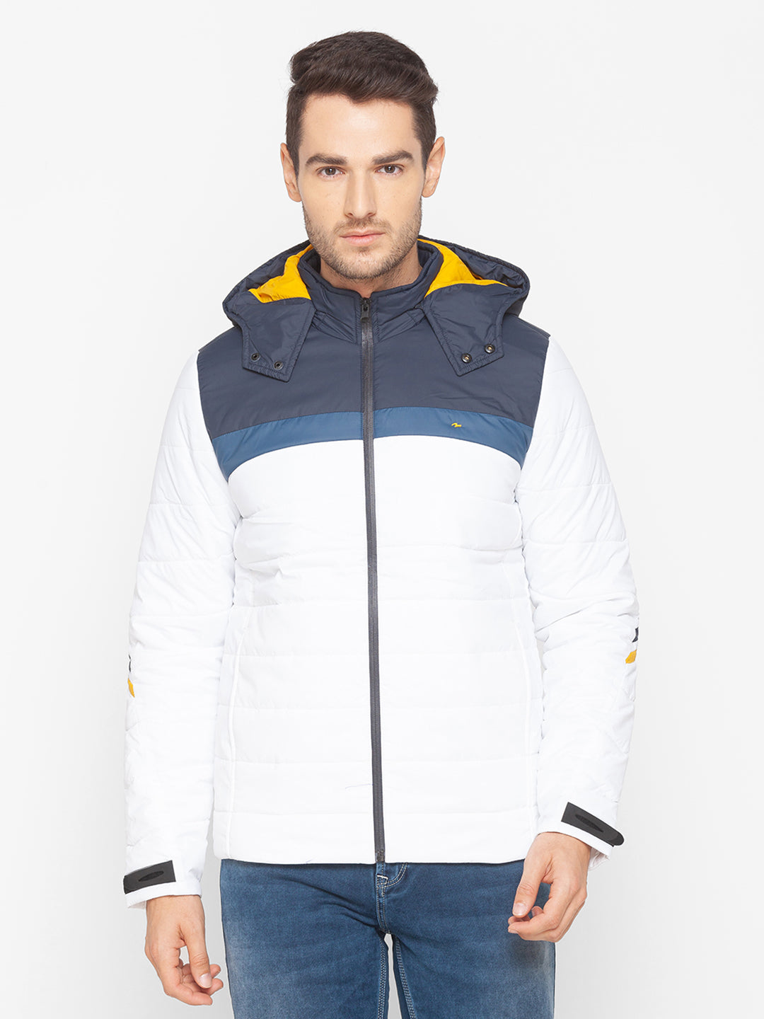 Spykar White Polyester Men Jacket