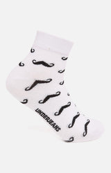 Men Premium White Ankle Length (Non Terry) Single Pair Of Socks- Underjeans By Spykar