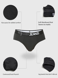 Underjeans By Spykar Men Premium Olive Brief Pack Of 2