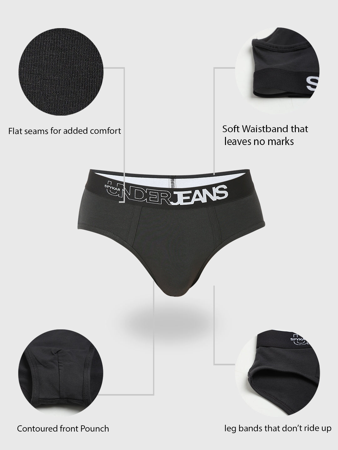 Underjeans By Spykar Men Premium Olive Brief Pack Of 2