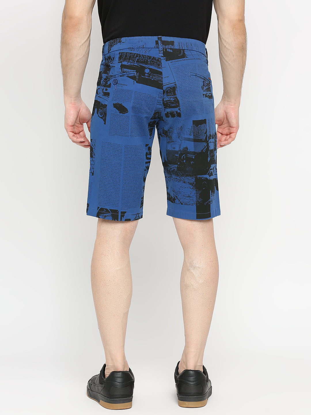 Spykar Men Indigo Blue Cotton Slim Fit Shorts