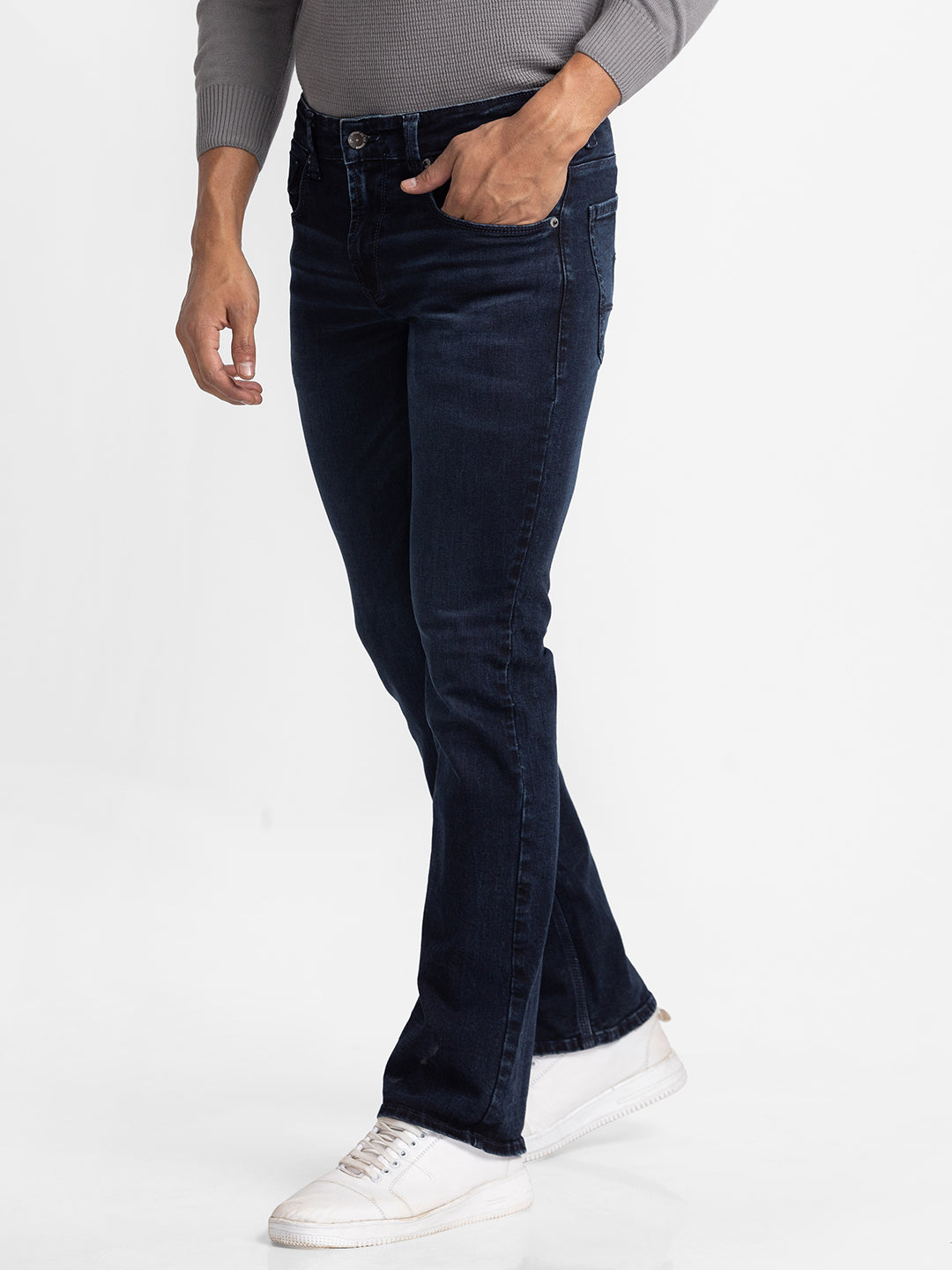 Spykar Blue Indigo Cotton Comfort Fit Regular Length Jeans For Men (Rafter)