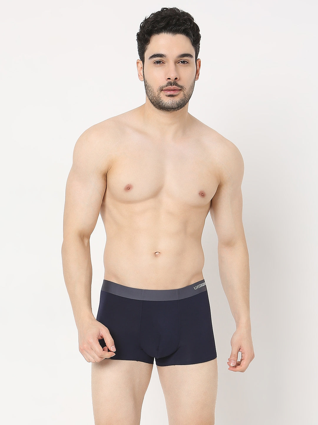 Underjeans by Spykar Men Super Premium Bonded Elastic Navy Trunk